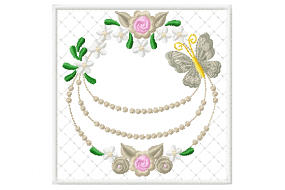 Butterfly Flower Embroidery Design