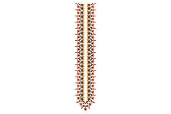 Floral Neckline Embroidery Design