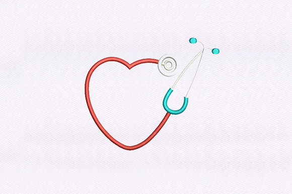 Heart Stethoscope Embroidery