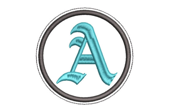 Letter a in Gothic Font Embroidery Design