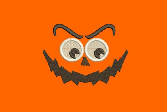 Pumpkin Face Embroidery Design